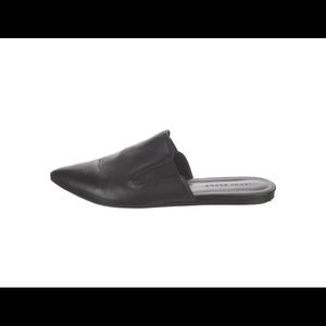 EUC Jenni Kayne Leather Mule Flats Slip On Shoes Black Size 39.5 9.5 US